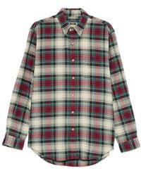Polo Ralph Lauren - Classic Plaid Button-Up Shirt With Curved Hem - Lyst