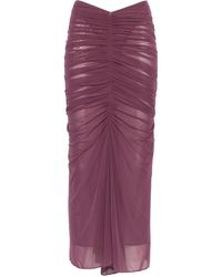 Mugler - シャーリング メッシュ マキシスカート - Lyst