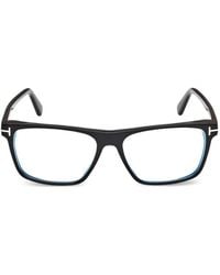 Tom Ford - T-Logo Rectangle-Frame Glasses - Lyst