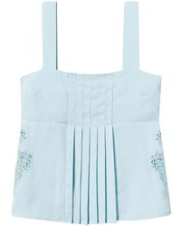 Twinset - Embroidery Pleated Twill Top - Lyst