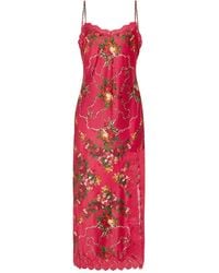 Cara Cara - Floral Lace-Trimmed Slip Dress - Lyst