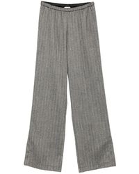 forte_forte - Herringbone Side-Slit Trousers - Lyst