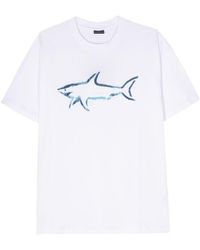 Paul & Shark - Logo-Print Cotton T-Shirt - Lyst