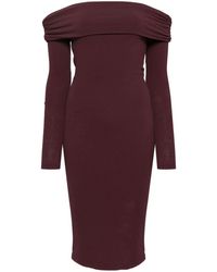 James Perse - Jersey Ruched Off-shoulder Dress - Lyst