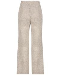 Brunello Cucinelli - Lace-flowers Knit Track Trousers In Sparkling Mohair And Virgin Wool - Lyst