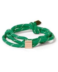 Miu Miu - Logo-Charm Rope Bracelet - Lyst