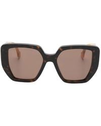 Gucci - Double G Geometric-Frame Sunglasses - Lyst