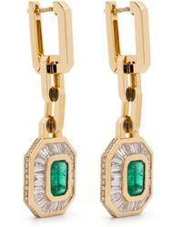 SHAY - Pendiente en oro amarillo de 18 ct con diamantes y esmeralda - Lyst