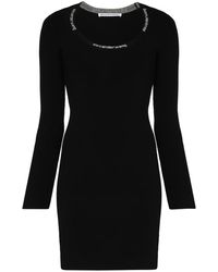 Alexander Wang - Logo-Trim Bodycon Mini Dress - Lyst