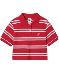 B+ AB - Striped Collared Polo Top - Lyst