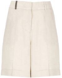 Peserico - レザーディテール ショートパンツ - Lyst