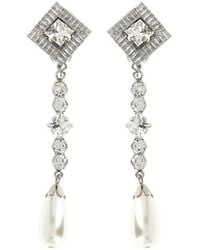 Alessandra Rich - Crystal-Embellished Drop Earrings - Lyst