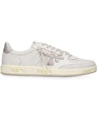 Premiata - Distressed Leather And Suede Bskt Sneakers - Lyst