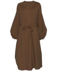 Loulou de Saison - Belted Button-Fastening Midi Dress - Lyst