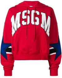 MSGM Hoodie Met Logo - Rood