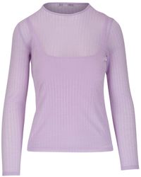 Vince - Semi-sheer Ribbed Knit Top - Lyst