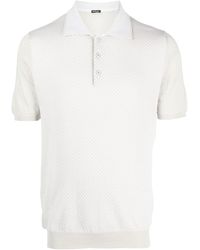 Kiton - Diamond-pattern Cotton Polo Shirt - Lyst