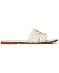 Twinset - Leather Sliders With Logo - Lyst