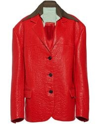 Prada - Blazer En Cuir - Lyst
