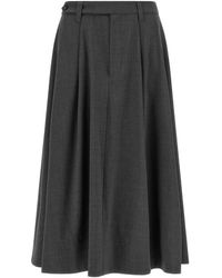 Brunello Cucinelli - Monile-Detail Flared Midi Skirt - Lyst