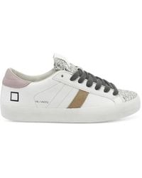 Date - Hill Low Vintage Glitter-Detail Leather Sneakers - Lyst