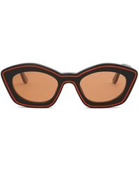 Marni - Logo-Print Oval-Frame Sunglasses - Lyst