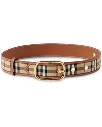 Burberry - Vintage Check Leather Belt - Lyst