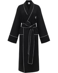 Sleeper - Paros Linen Unisex Robe In Black - Lyst