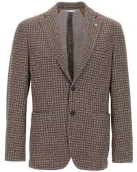 Manuel Ritz - Checked Single-Breasted Blazer - Lyst