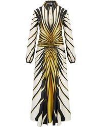 Roberto Cavalli - Ray Of Gold シルクシャツドレス - Lyst