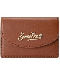 MC2 Saint Barth - Leather Card Holder With Logo Print - Lyst