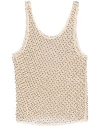 Tela - Bead-embellished Knitted Tank Top - Lyst