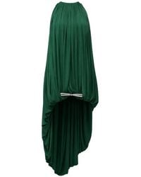 Loewe - Draped Crystal-Bow Asymmetric Dress - Lyst