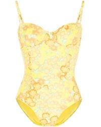 Tory Burch - Floral Print Swimsuit - Lyst