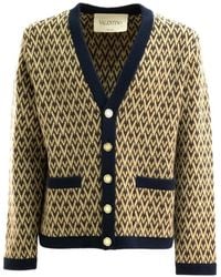 Valentino Garavani - Cardigan En Laine À Motif Toute La V - Lyst