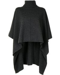 N.Peal Cashmere Roll-neck Organic-cashmere Cape - Gray