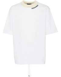 DSquared² - Camiseta Con Cordón En El Dobladillo - Lyst