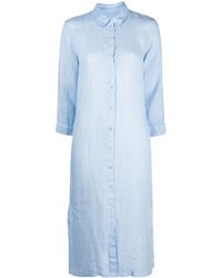 120% Lino - Linen Maxi Shirt Dress - Lyst