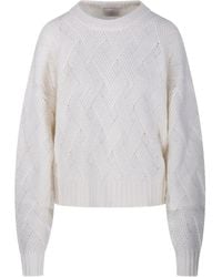 Allude - Diamond-Pattern Sweater - Lyst
