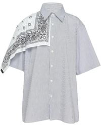 BONBOM - Chemise Rayée À Détail Bandana - Lyst
