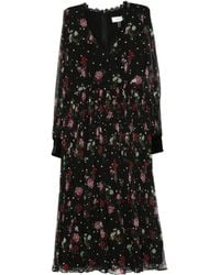 Nissa - Floral-Print Pleated Mini Dress - Lyst