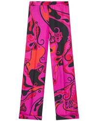 PUCCI - Orchidee-Print Silk Pants - Lyst