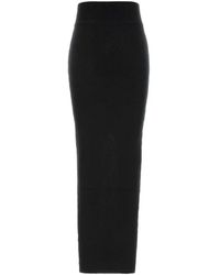 Rick Owens - Ribgebreide Maxi-Rok Met Split - Lyst