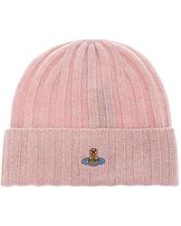 Vivienne Westwood - Classic Embroidered Ribbed Beanie Hat - Lyst