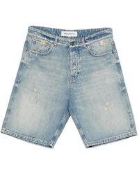 Amaranto - Gerafelde Denim Shorts - Lyst