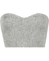Forte Forte - Chevron-Knit Lurex Strapless Top - Lyst