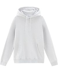 Woolrich - Logo-embroidered Cotton Hoodie - Lyst