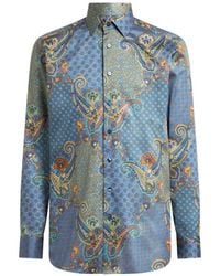 Etro - Overhemd Van Katoen-Satijn Met Paisley- En Stropdas-Motief - Lyst