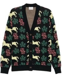 Drole de Monsieur - Intarsia-Knit Cotton Cardigan - Lyst