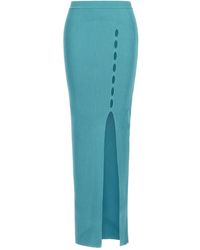 Roberto Cavalli - Ribbed Side-Split Long Skirt - Lyst
